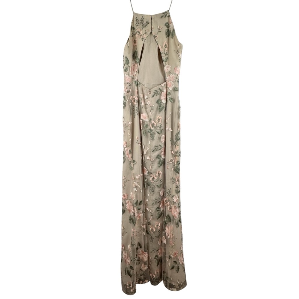 Jenny Yoo Cream Halter Maxi Gown for Weddings - Picture 6 of 16